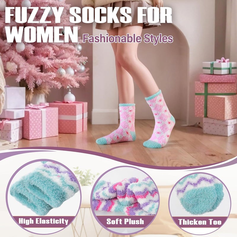 ANTSANG Womens Fuzzy Socks Fluffy Slipper Cozy Cabin Winter Soft Fleece Warm Comfy Thick Christmas Gift Socks - Image 2